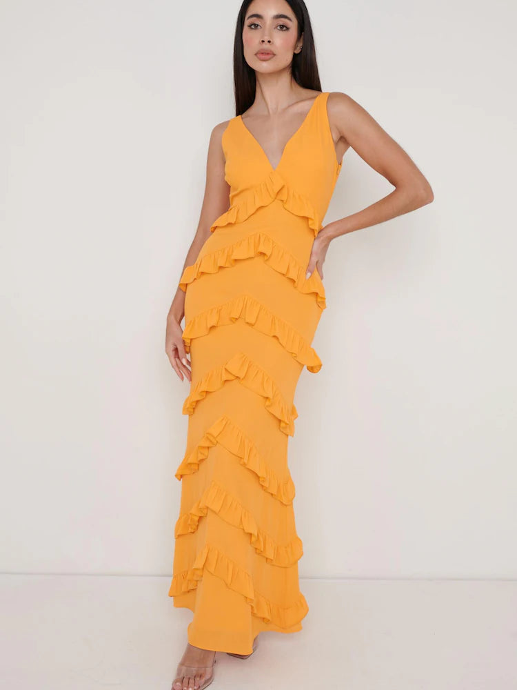 PL orange maxi Dress
